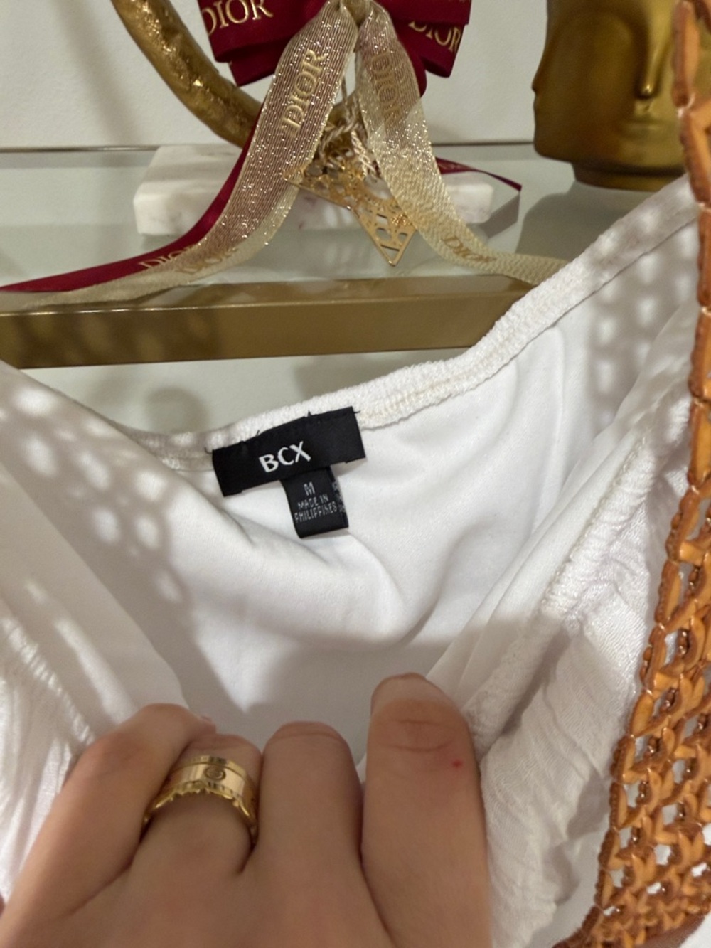 White Strapless Ruffle Smocked Dress - Picture 3 of 8
